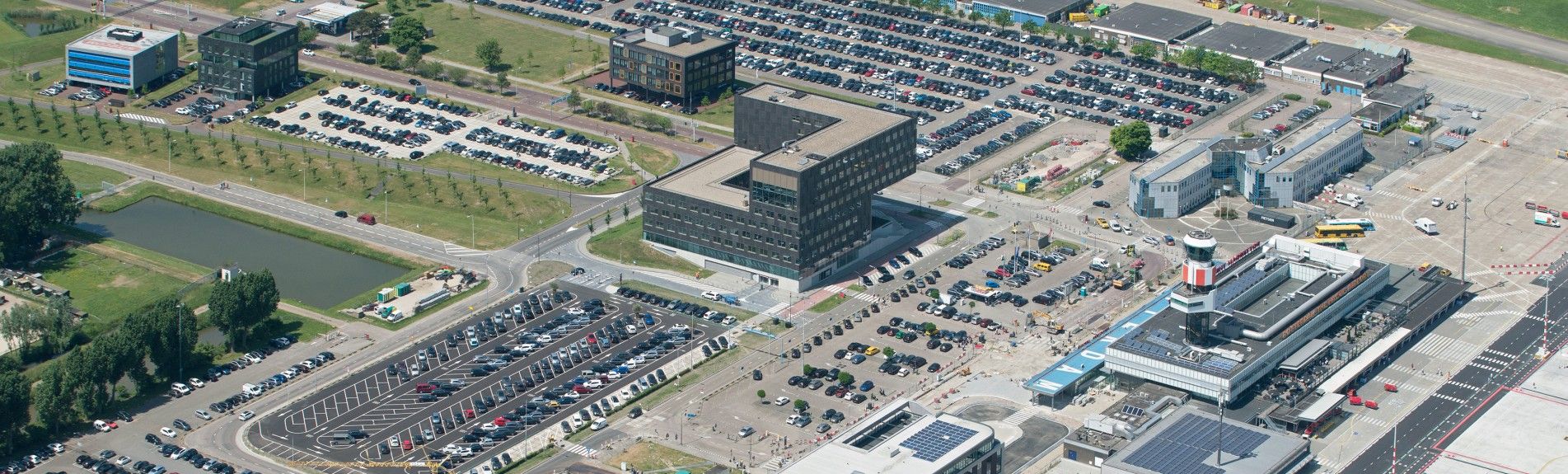 Air view Business Park Rotterdam The Hague Airport